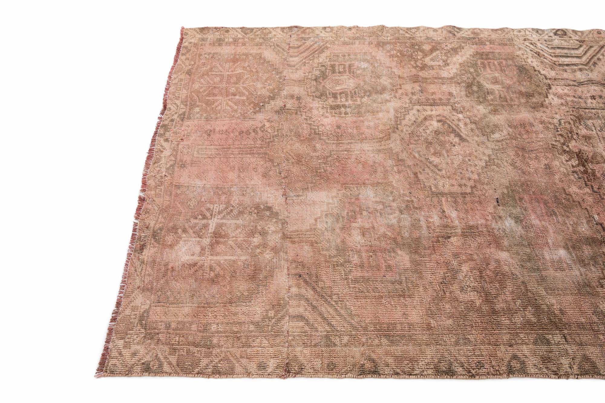4' 7 x 6' 5 Hand Knotted Ultra Vintage Persian Wool Rug