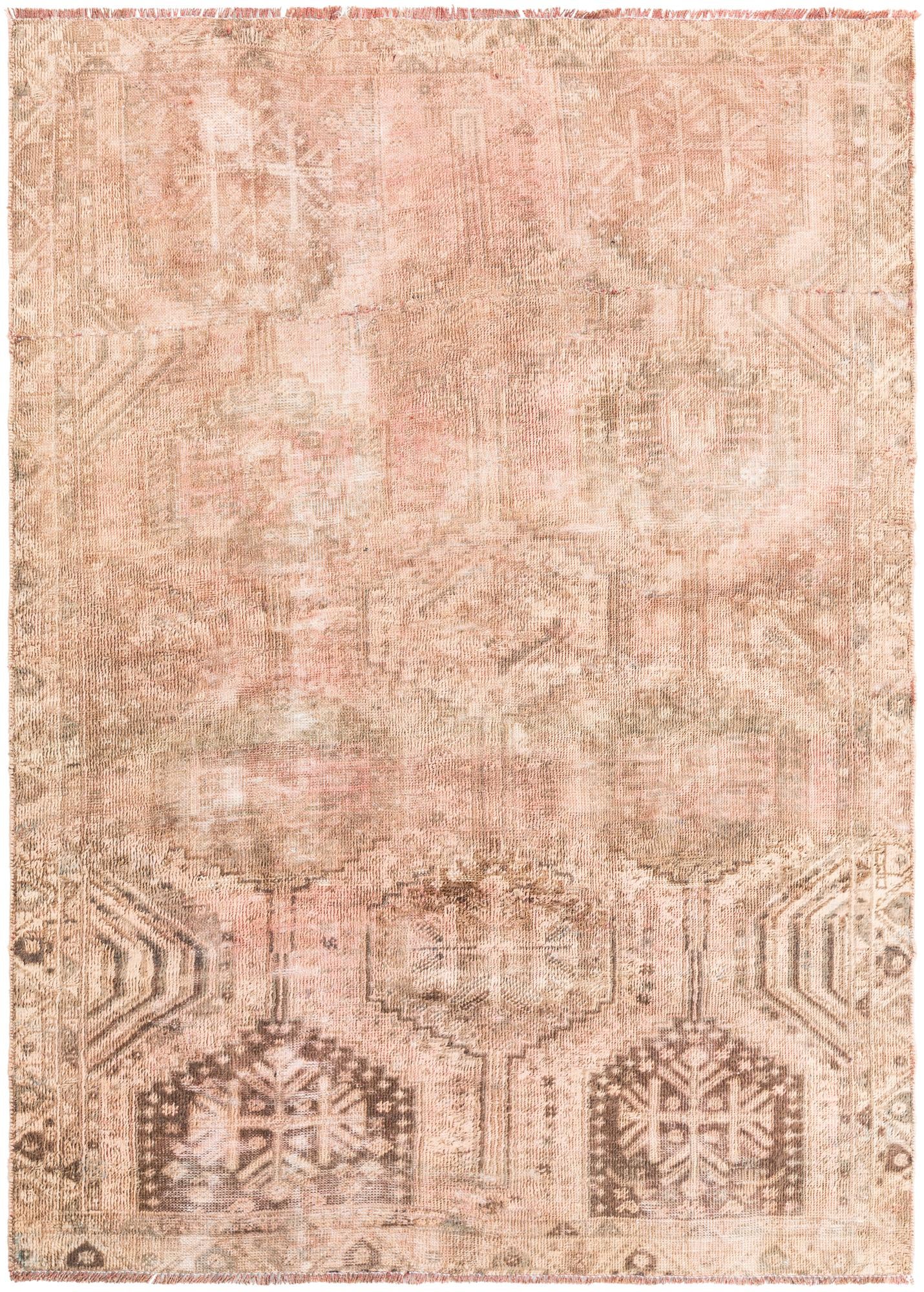 4' 7 x 6' 5 Hand Knotted Ultra Vintage Persian Wool Rug