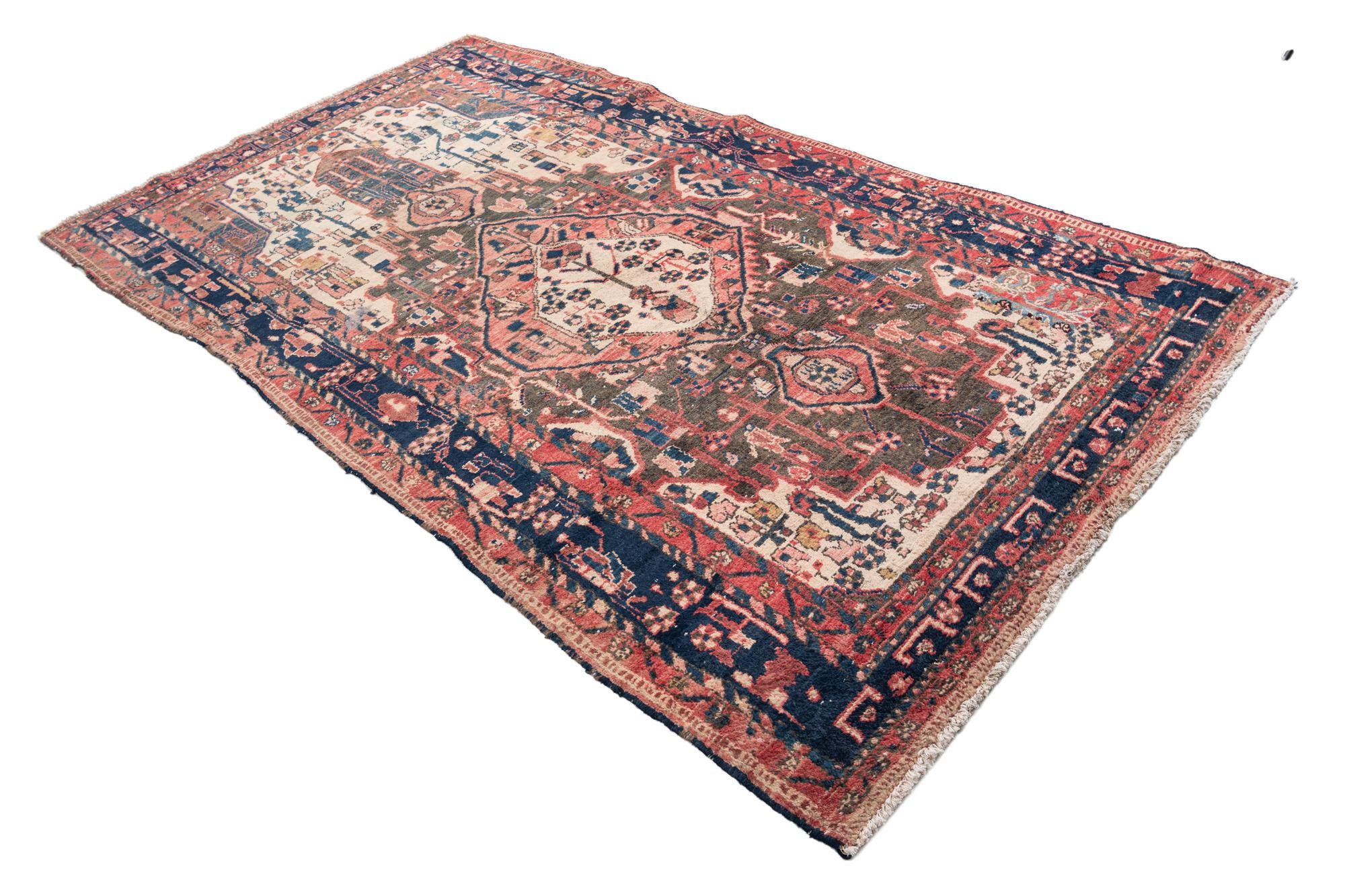 5' 3 x 9' 1 Hand Knotted Ultra Vintage Persian Wool Rug