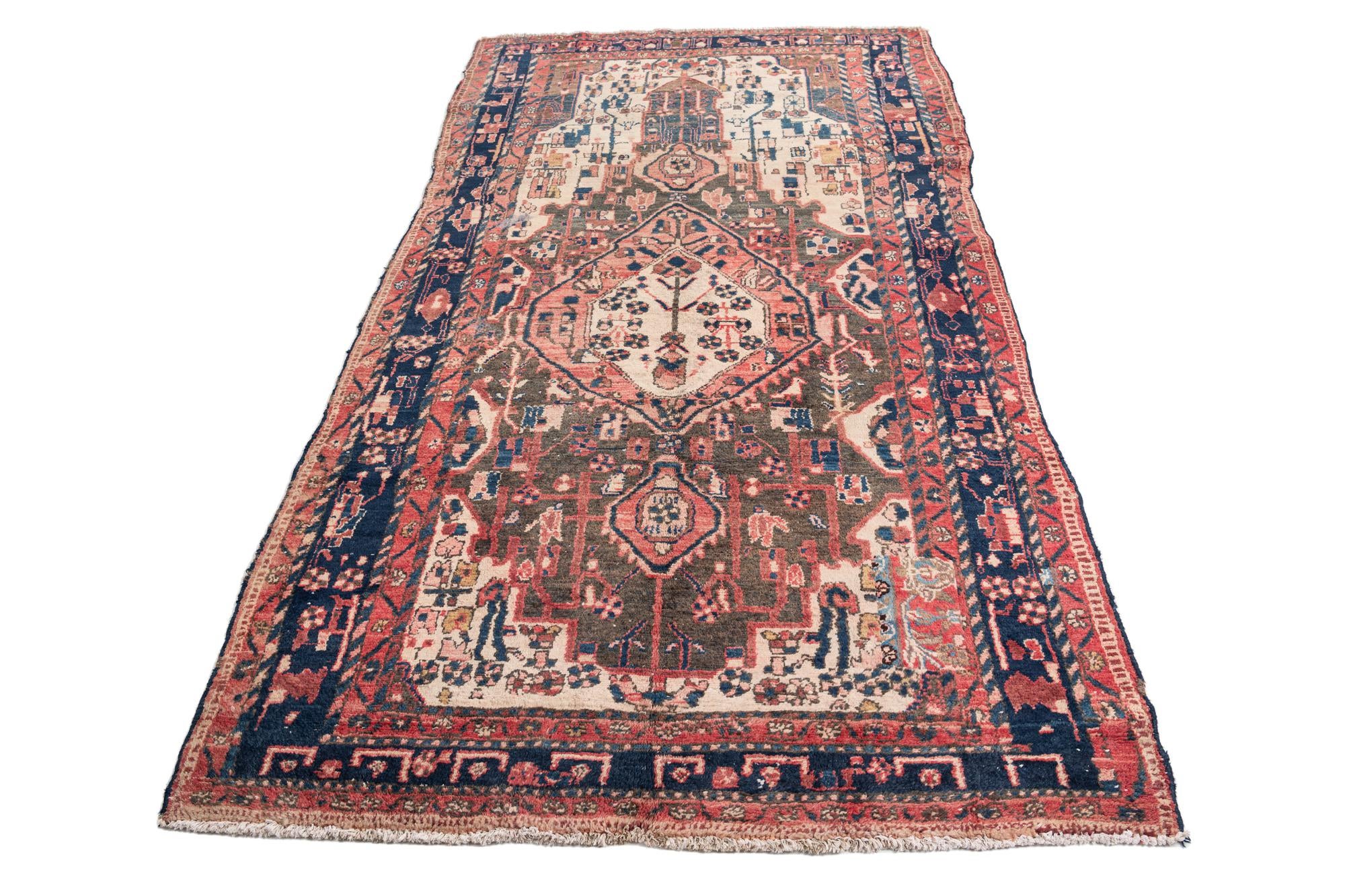 5' 3 x 9' 1 Hand Knotted Ultra Vintage Persian Wool Rug
