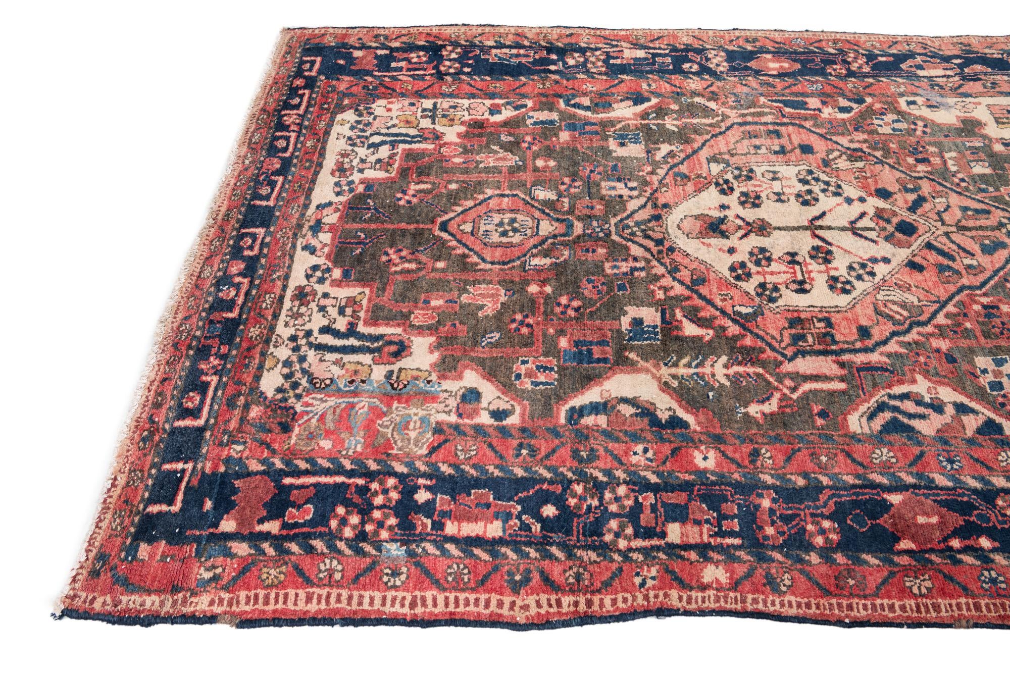 5' 3 x 9' 1 Hand Knotted Ultra Vintage Persian Wool Rug