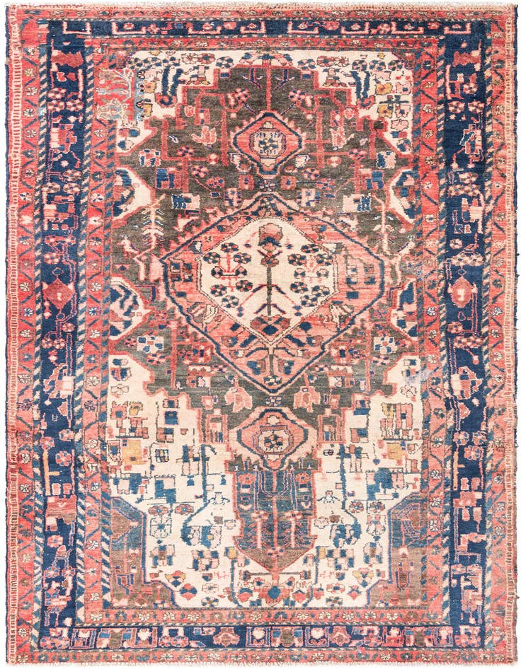 Detail image of 5' 3 x 9' 1 Hand Knotted Ultra Vintage Persian Wool Rug