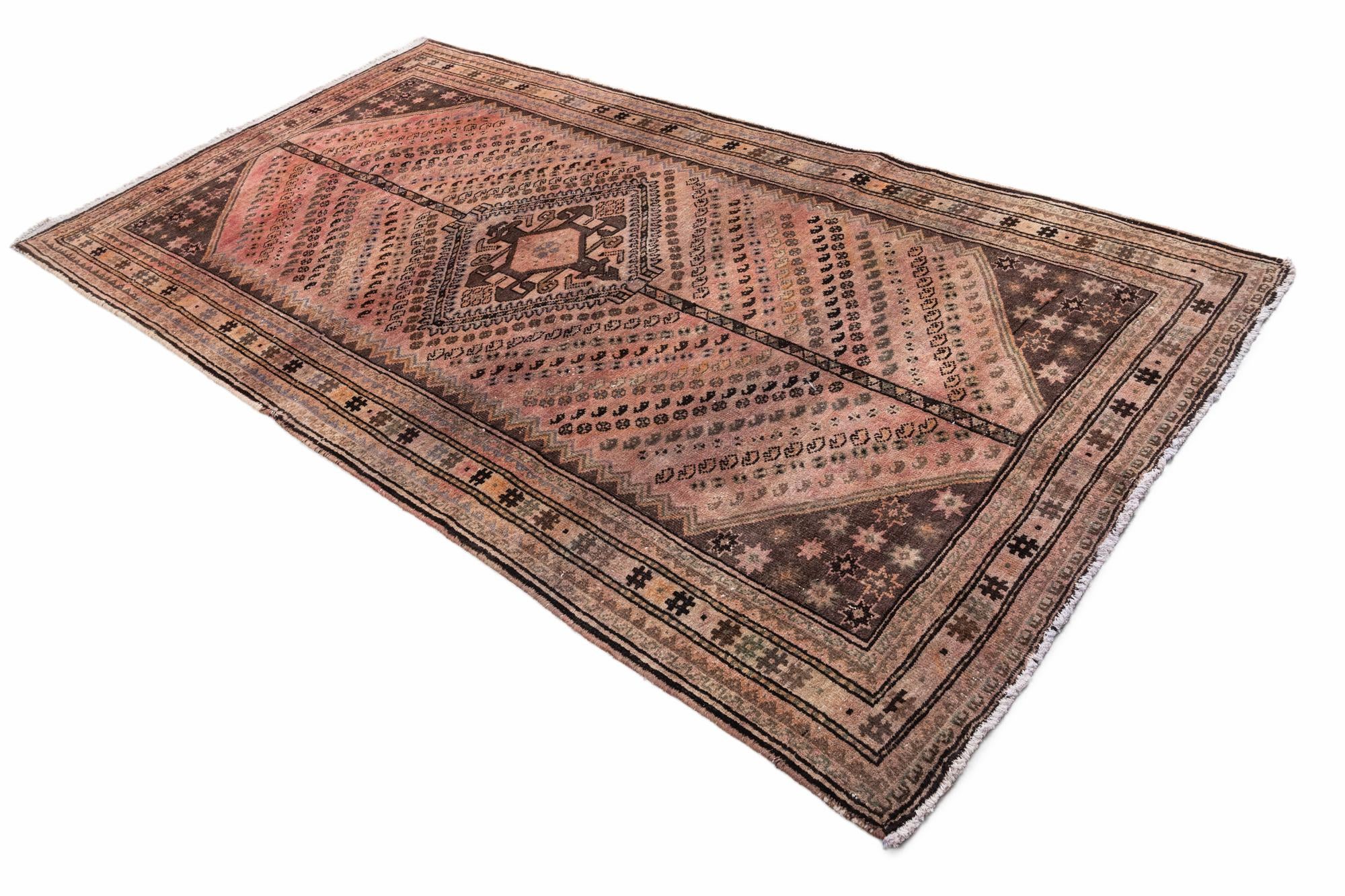 5' 2 x 9' 8 Hand Knotted Ultra Vintage Persian Wool Rug