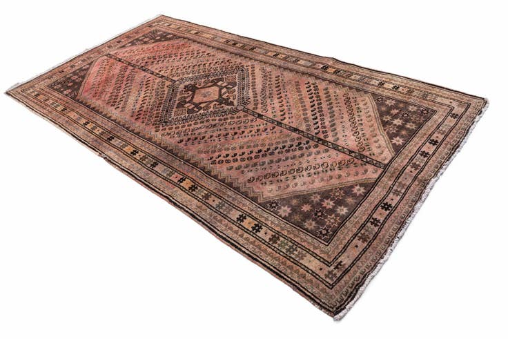 Detail image of 5' 2 x 9' 8 Hand Knotted Ultra Vintage Persian Wool Rug