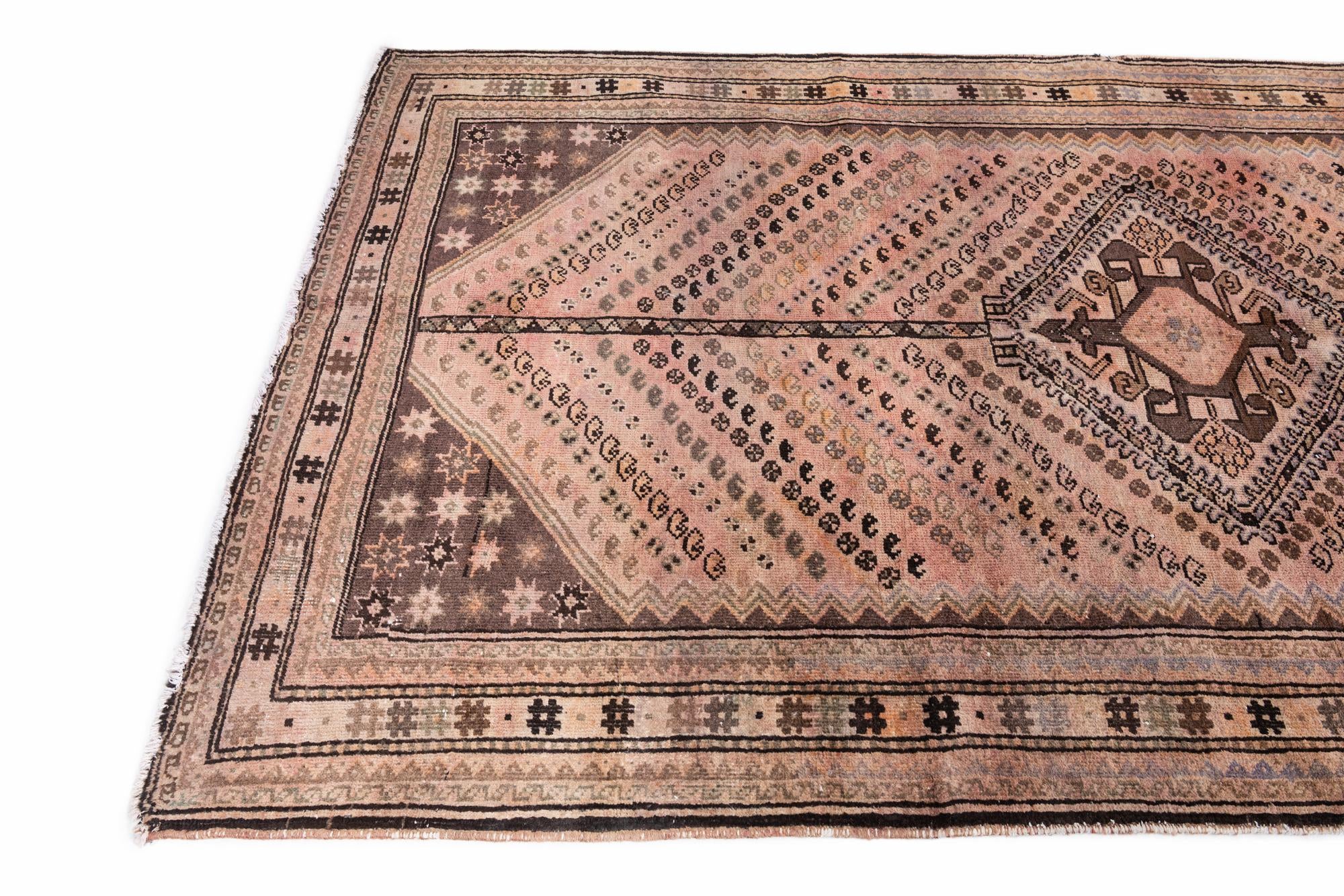 5' 2 x 9' 8 Hand Knotted Ultra Vintage Persian Wool Rug