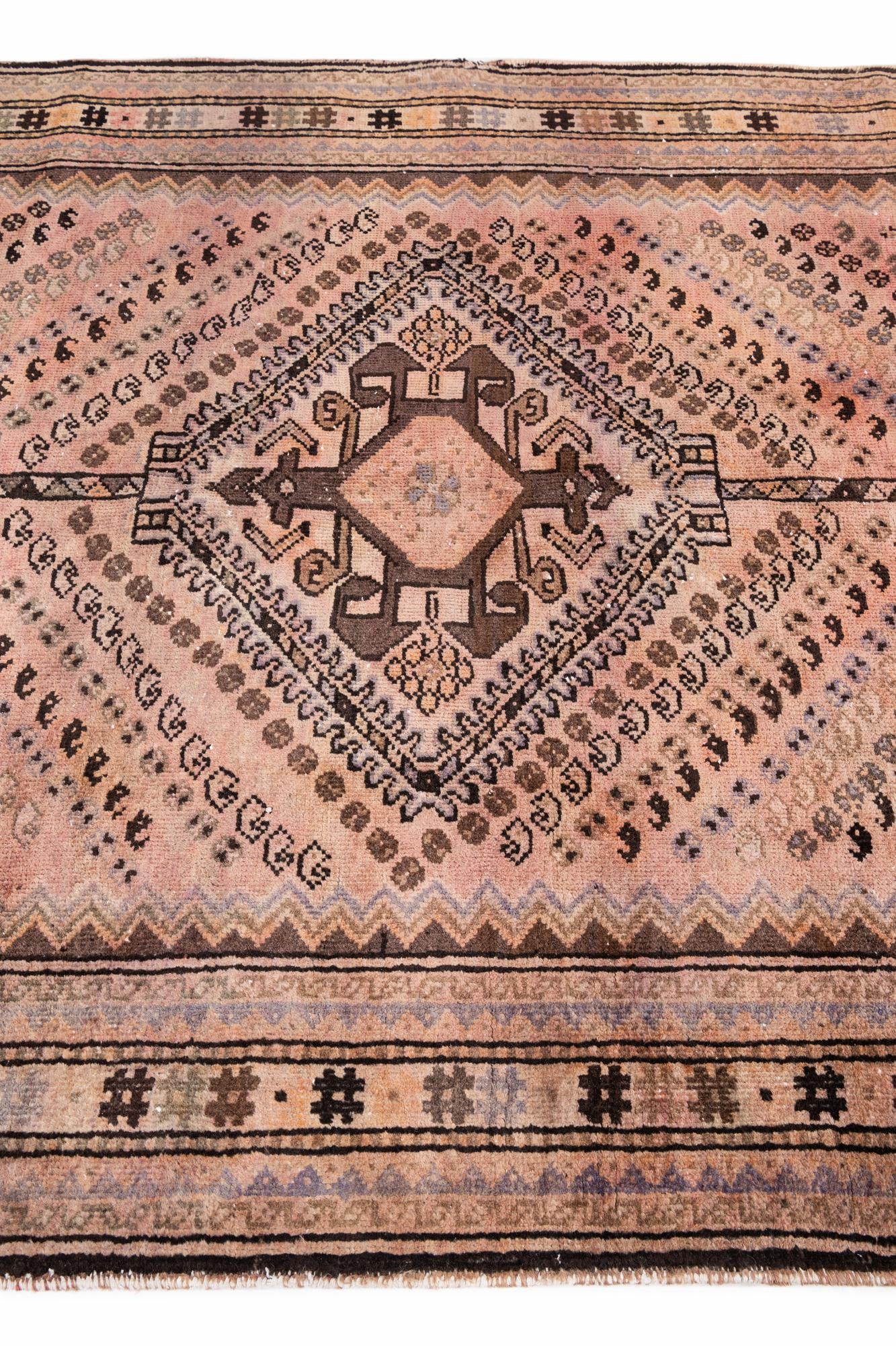 5' 2 x 9' 8 Hand Knotted Ultra Vintage Persian Wool Rug