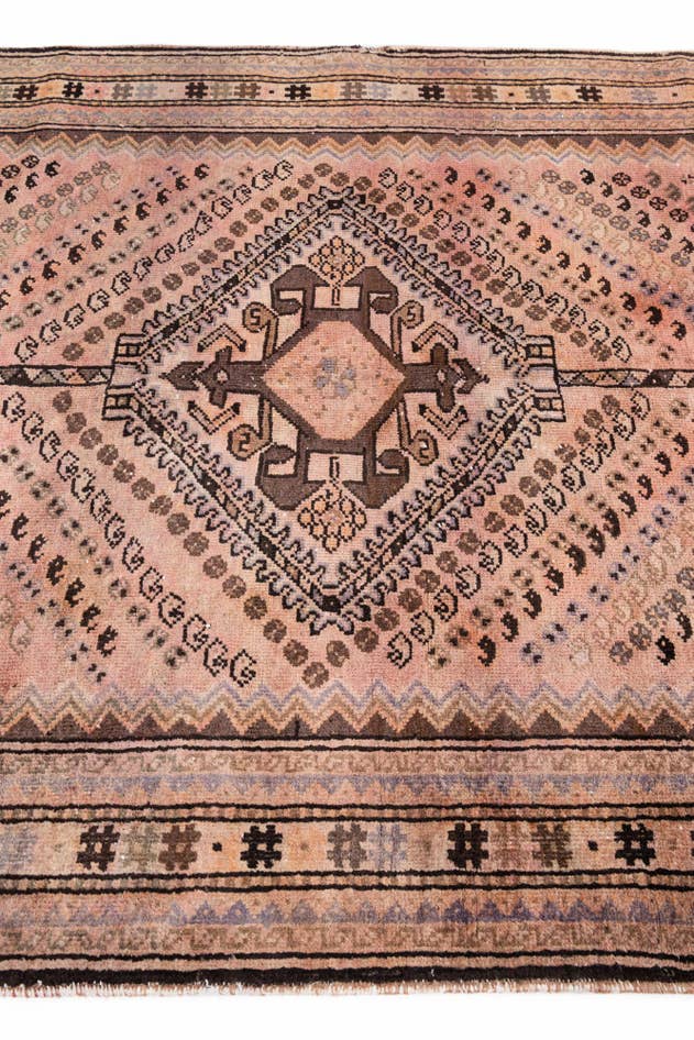Detail image of 5' 2 x 9' 8 Hand Knotted Ultra Vintage Persian Wool Rug
