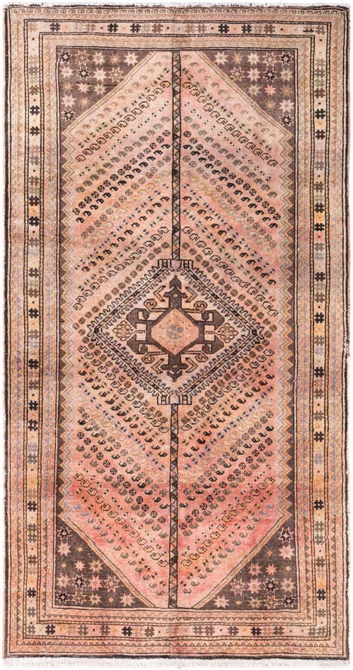 Detail image of 5' 2 x 9' 8 Hand Knotted Ultra Vintage Persian Wool Rug