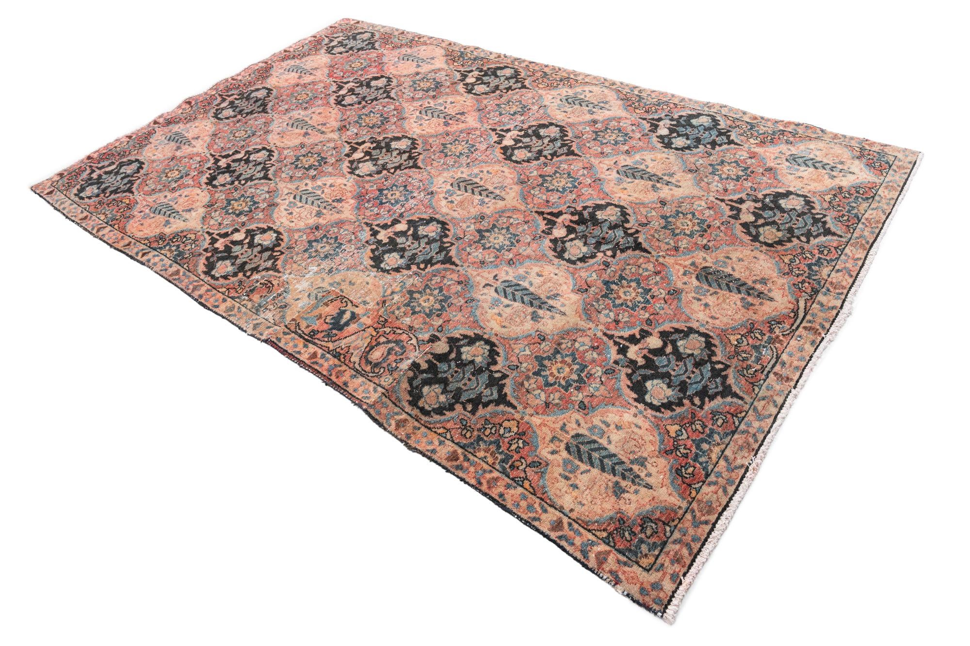 5' 4 x 8' 6 Hand Knotted Ultra Vintage Persian Wool Rug