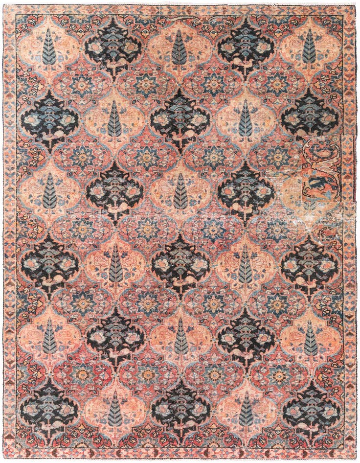 Detail image of 5' 4 x 8' 6 Hand Knotted Ultra Vintage Persian Wool Rug