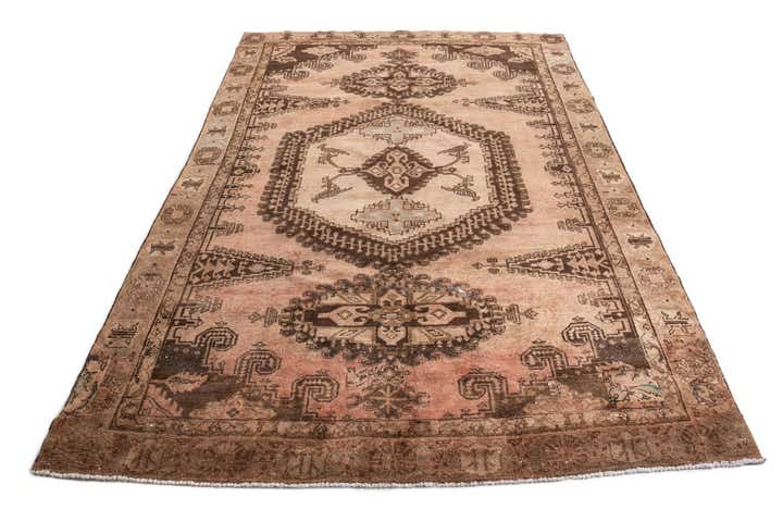 6' 9 x 9' 6 Hand Knotted Ultra Vintage Persian Wool Rug