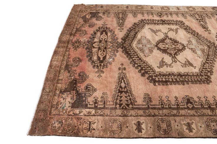 Detail image of 6' 9 x 9' 6 Hand Knotted Ultra Vintage Persian Wool Rug