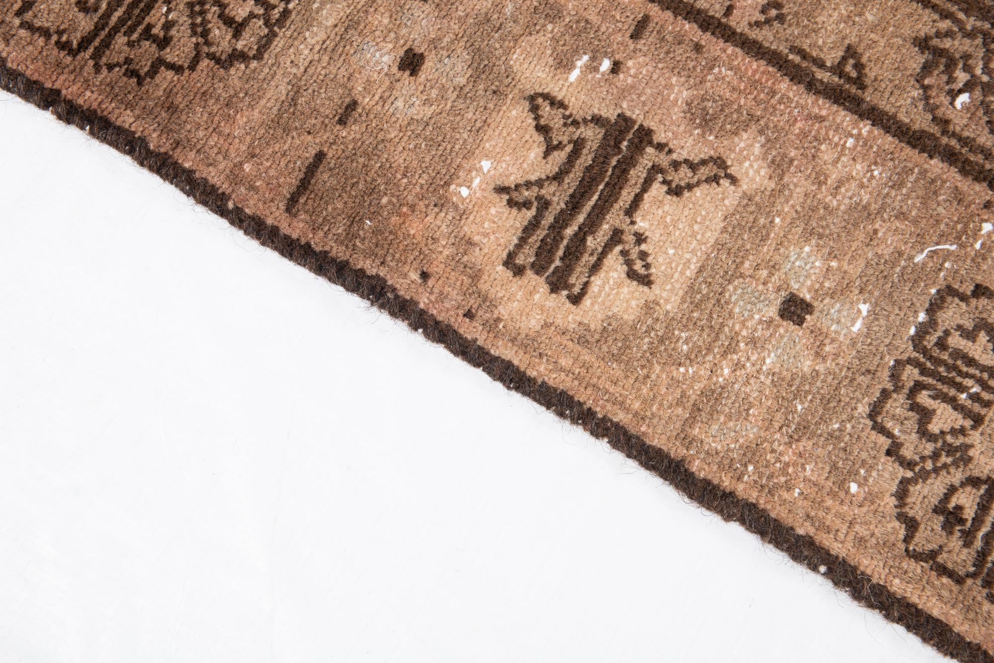 6' 9 x 9' 6 Hand Knotted Ultra Vintage Persian Wool Rug