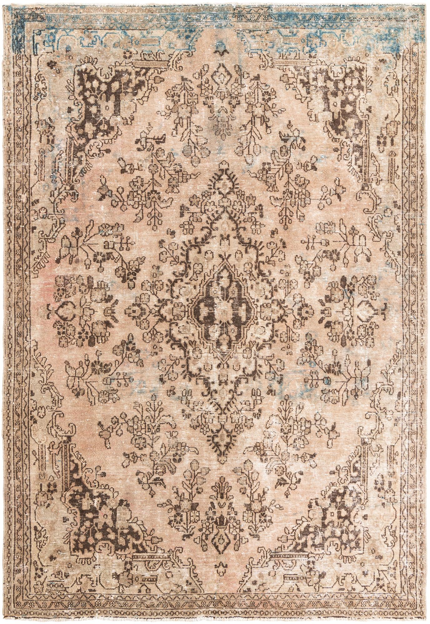 7' x 10' 2 Hand Knotted Ultra Vintage Persian Wool Rug