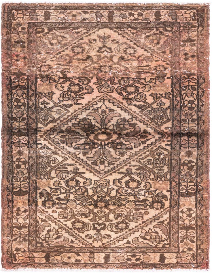 Detail image of 3' x 4' 10 Hand Knotted Ultra Vintage Persian Wool Rug