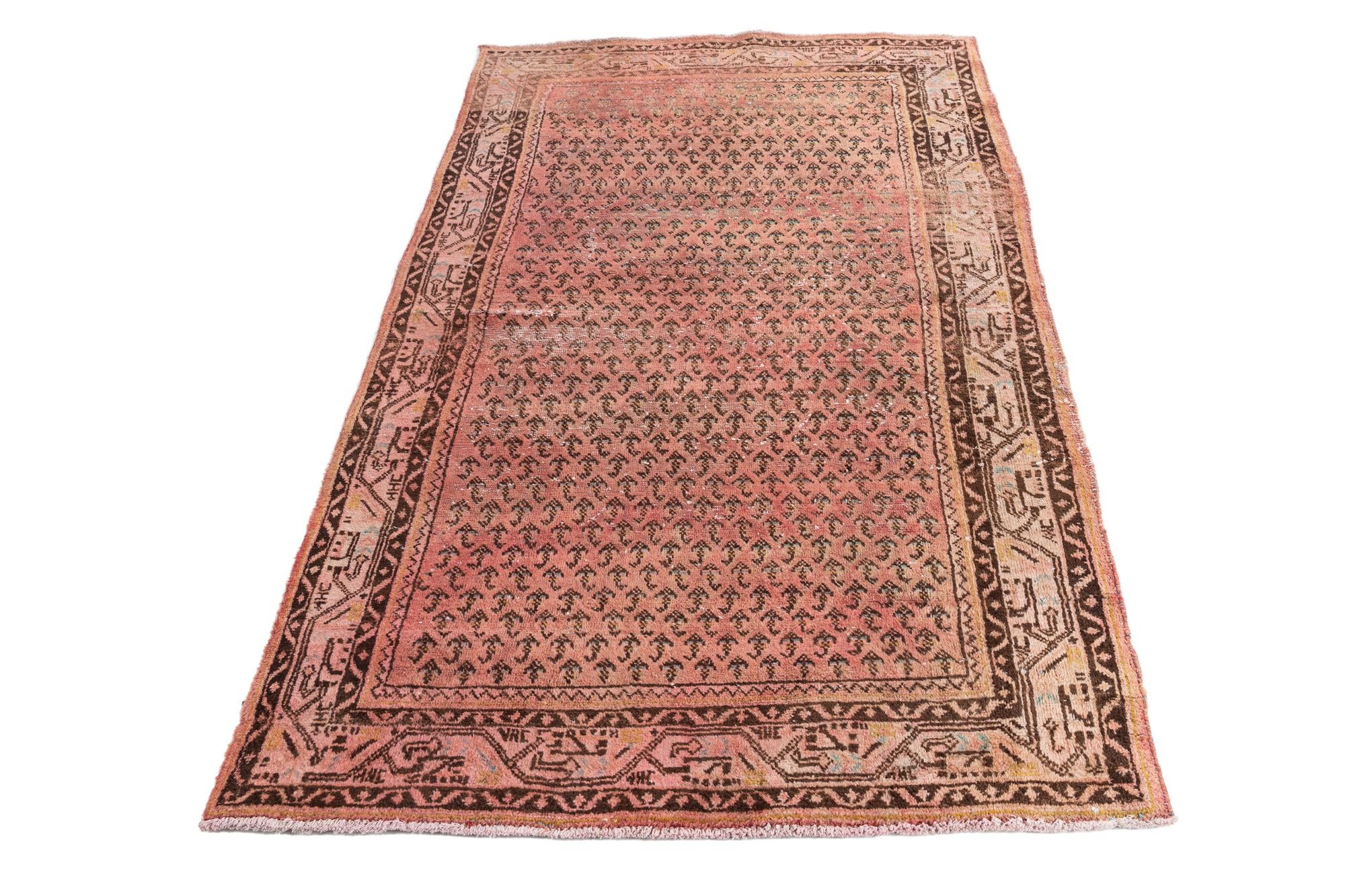 4' 3 x 6' 6 Hand Knotted Ultra Vintage Persian Wool Rug