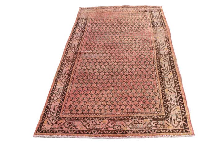 4' 3 x 6' 6 Hand Knotted Ultra Vintage Persian Wool Rug