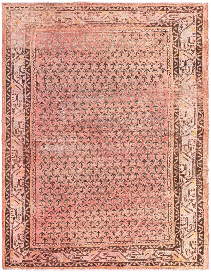 Detail image of 4' 3 x 6' 6 Hand Knotted Ultra Vintage Persian Wool Rug