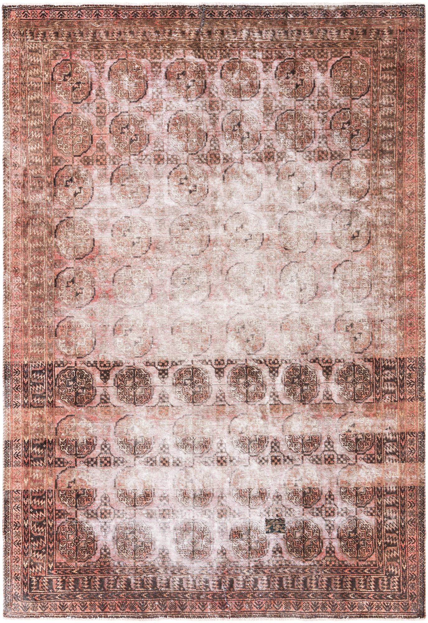 6' x 8' 7 Hand Knotted Ultra Vintage Persian Wool Rug