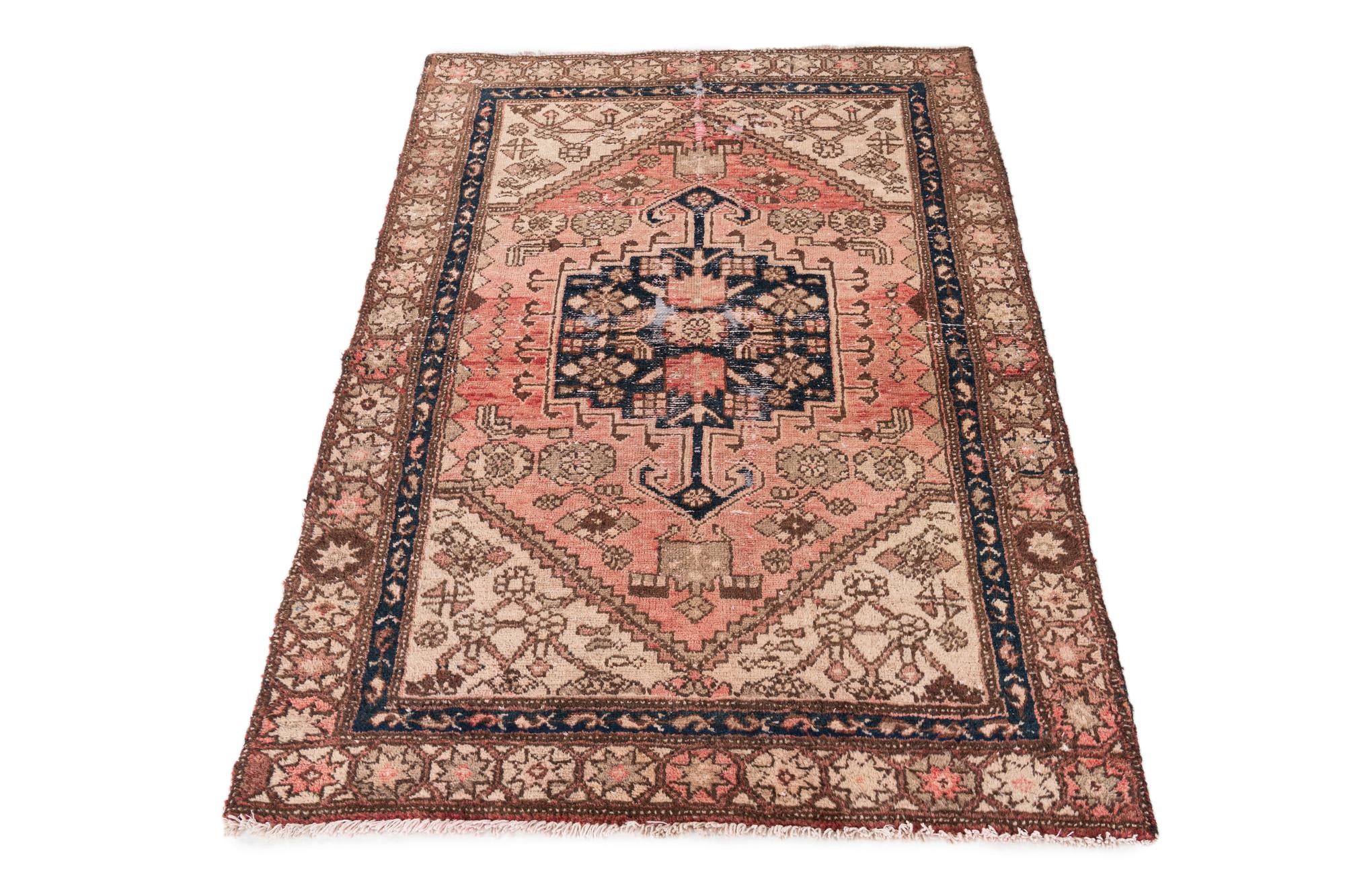 4' x 5' 9 Hand Knotted Ultra Vintage Persian Wool Rug