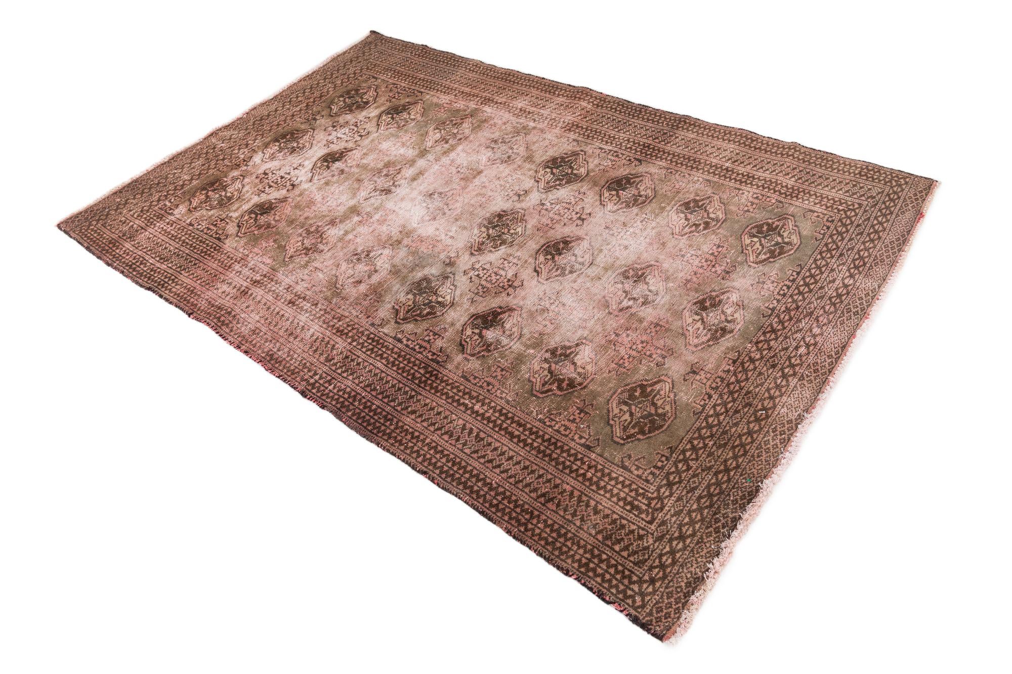 4' 2 x 6' 2 Hand Knotted Ultra Vintage Persian Wool Rug