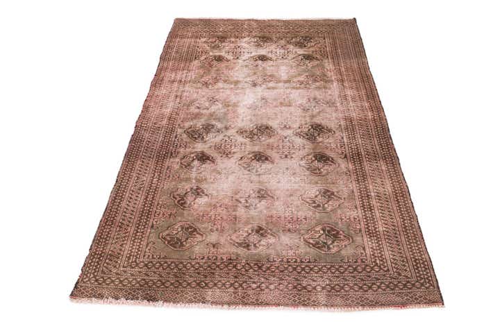 4' 2 x 6' 2 Hand Knotted Ultra Vintage Persian Wool Rug