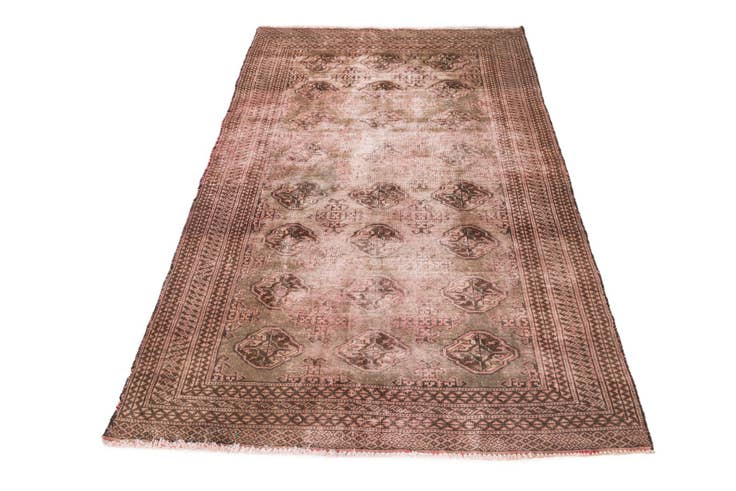 Detail image of 4' 2 x 6' 2 Hand Knotted Ultra Vintage Persian Wool Rug