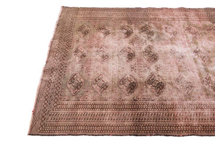 Detail image of 4' 2 x 6' 2 Hand Knotted Ultra Vintage Persian Wool Rug