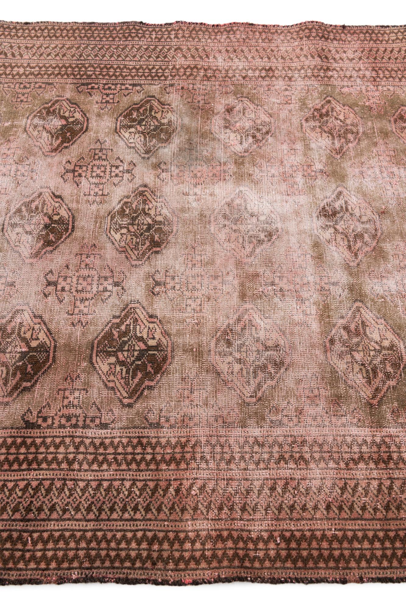 4' 2 x 6' 2 Hand Knotted Ultra Vintage Persian Wool Rug