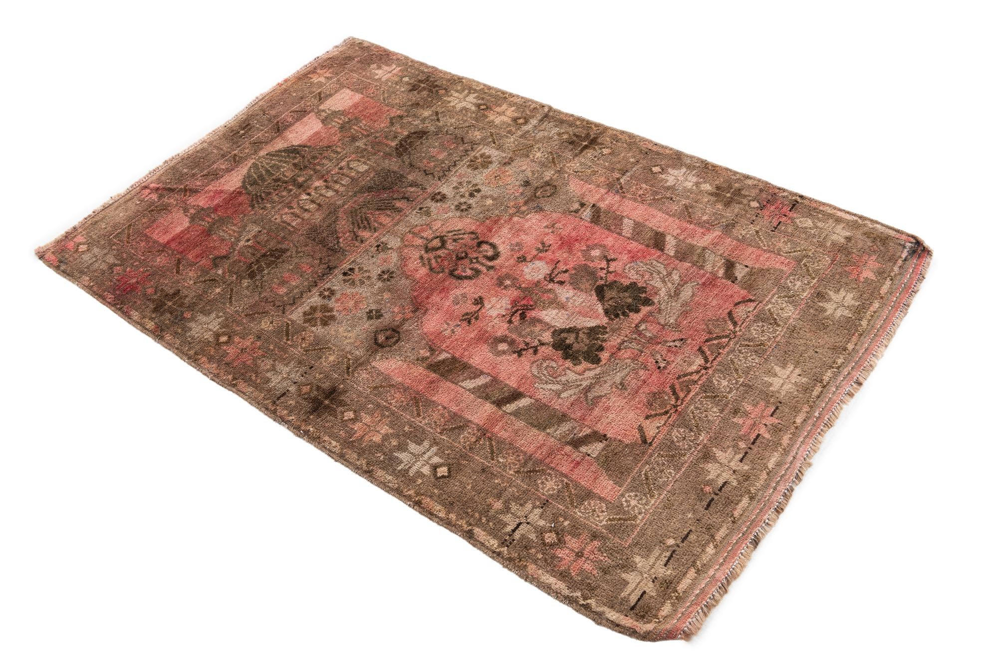3' x 4' 7 Hand Knotted Ultra Vintage Persian Wool Rug