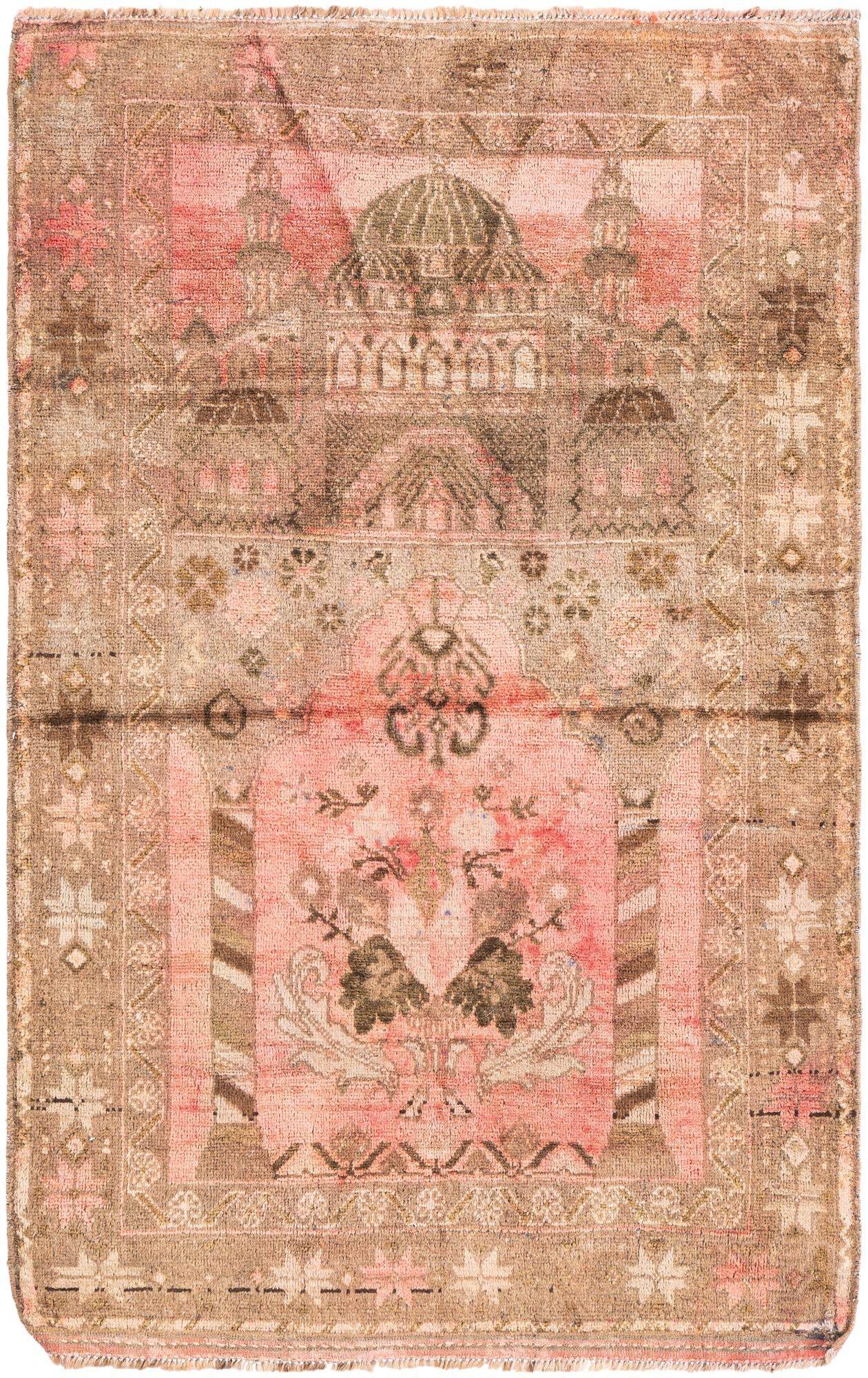 3' x 4' 7 Hand Knotted Ultra Vintage Persian Wool Rug