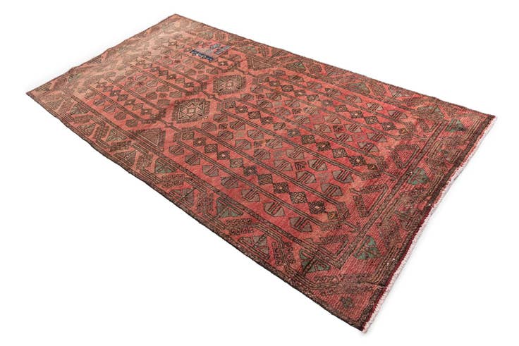 Detail image of 4' 1 x 7' 7 Hand Knotted Ultra Vintage Persian Wool Rug