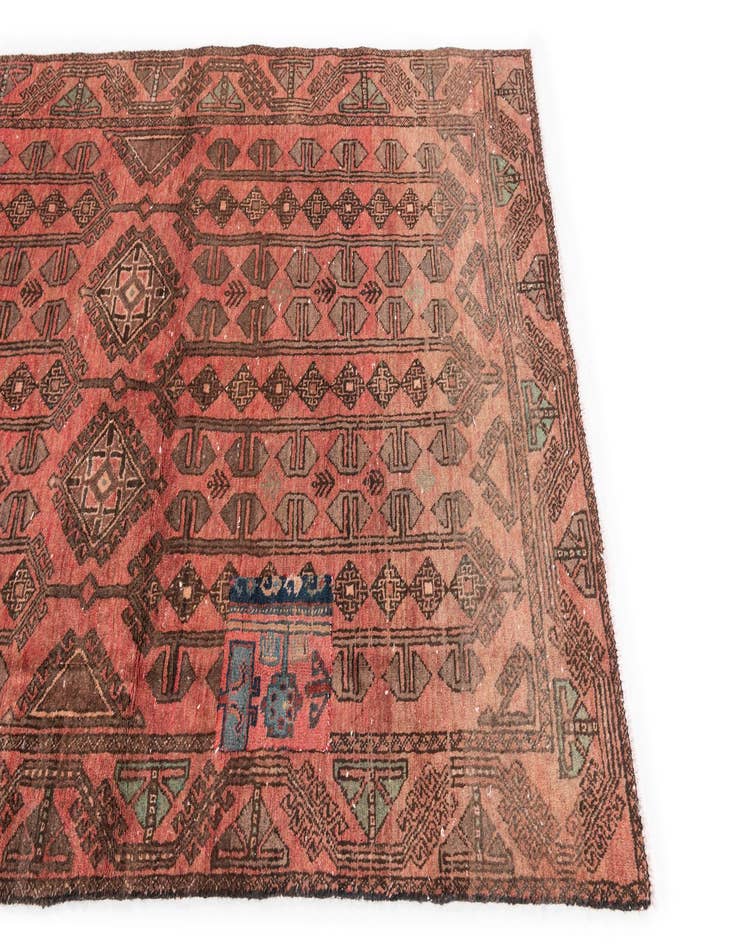 Detail image of 4' 1 x 7' 7  Hand Knotted Ultra Vintage Persian Wool Rug