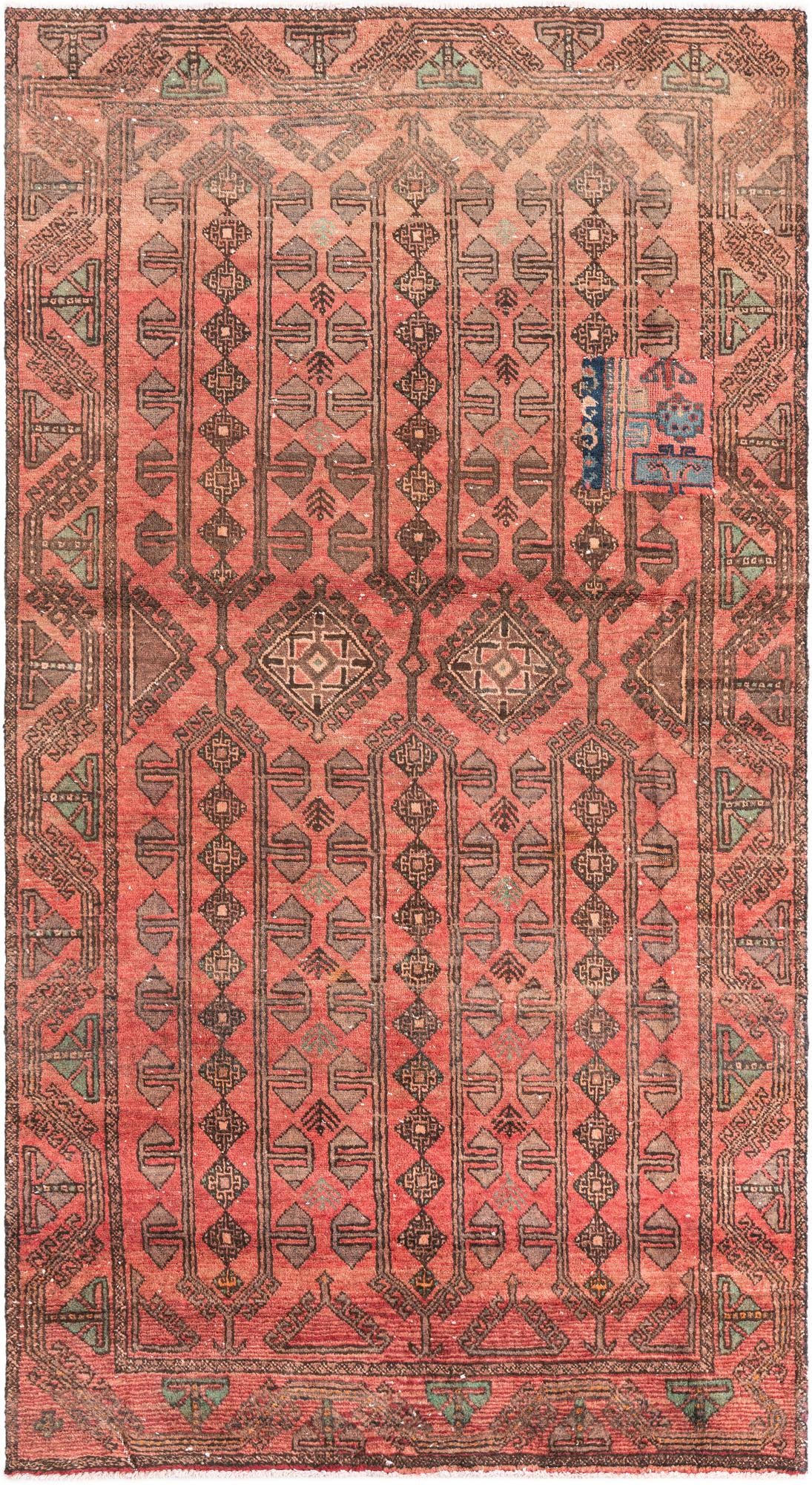 4' 1 x 7' 7 Hand Knotted Ultra Vintage Persian Wool Rug