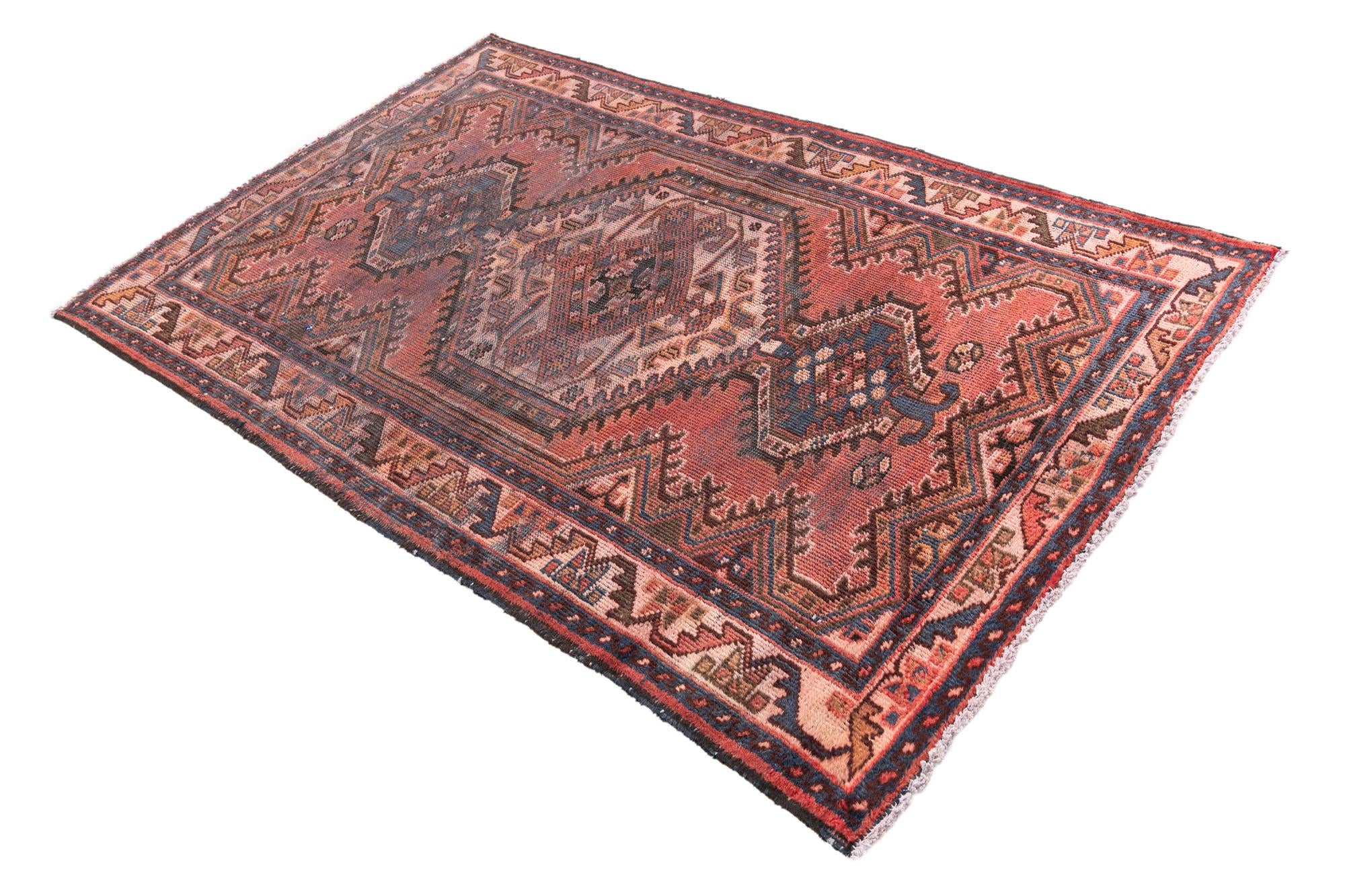 4' 4 x 6' 5 Hand Knotted Ultra Vintage Persian Wool Rug