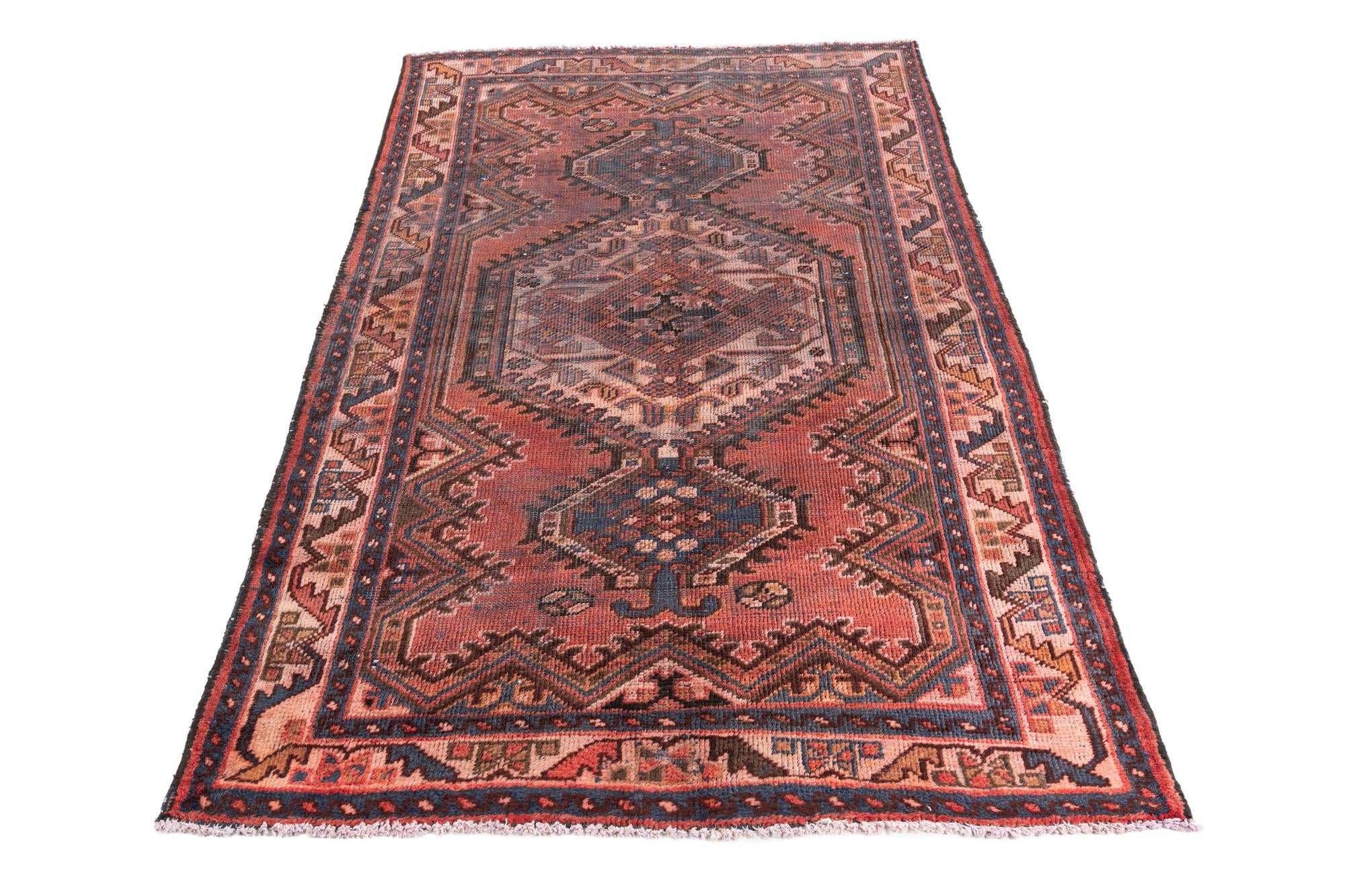 4' 4 x 6' 5 Hand Knotted Ultra Vintage Persian Wool Rug