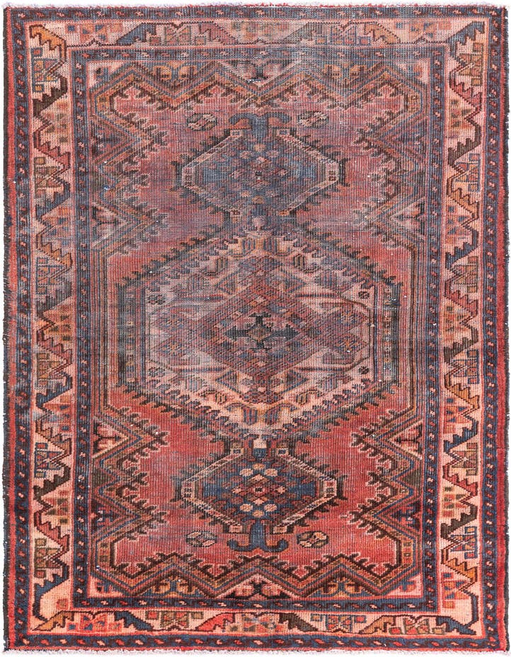  4' 4 x 6' 5  Hand Knotted Ultra Vintage Persian W...