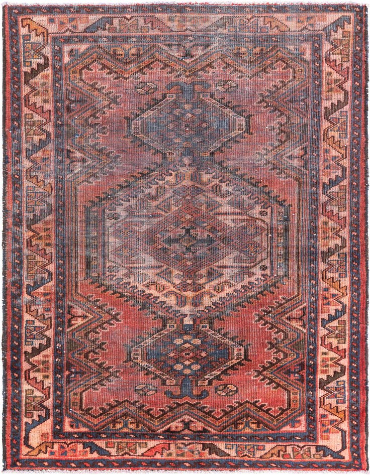 Detail image of 4' 4 x 6' 5 Hand Knotted Ultra Vintage Persian Wool Rug