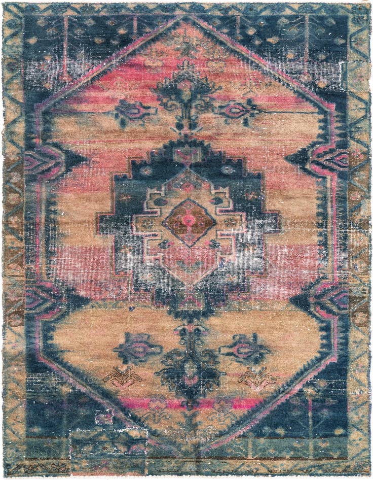 Detail image of 4' x 6' 10 Hand Knotted Ultra Vintage Persian Wool Rug