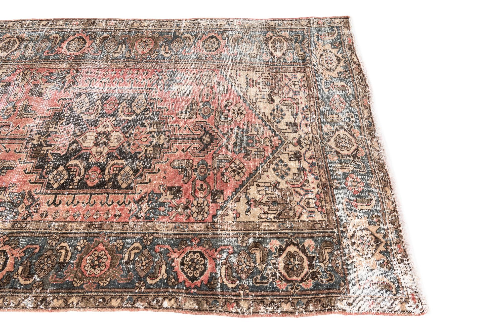 4' 2 x 6' 5 Hand Knotted Ultra Vintage Persian Wool Rug