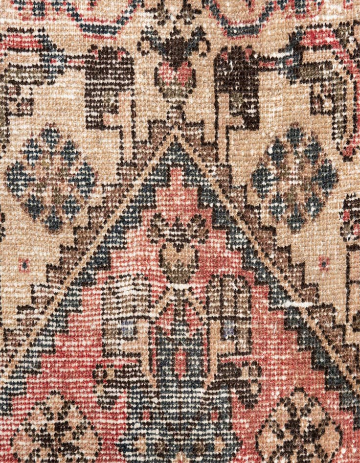 Detail image of 4' 2 x 6' 5  Hand Knotted Ultra Vintage Persian Wool Rug