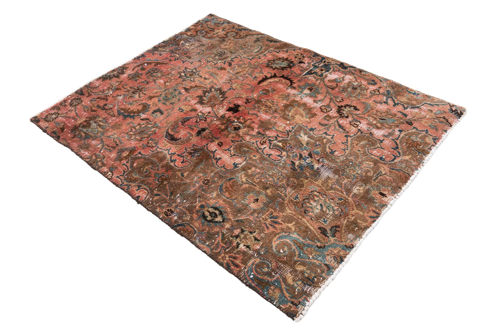 3' 8 x 4' 8 Hand Knotted Ultra Vintage Persian Wool Rug