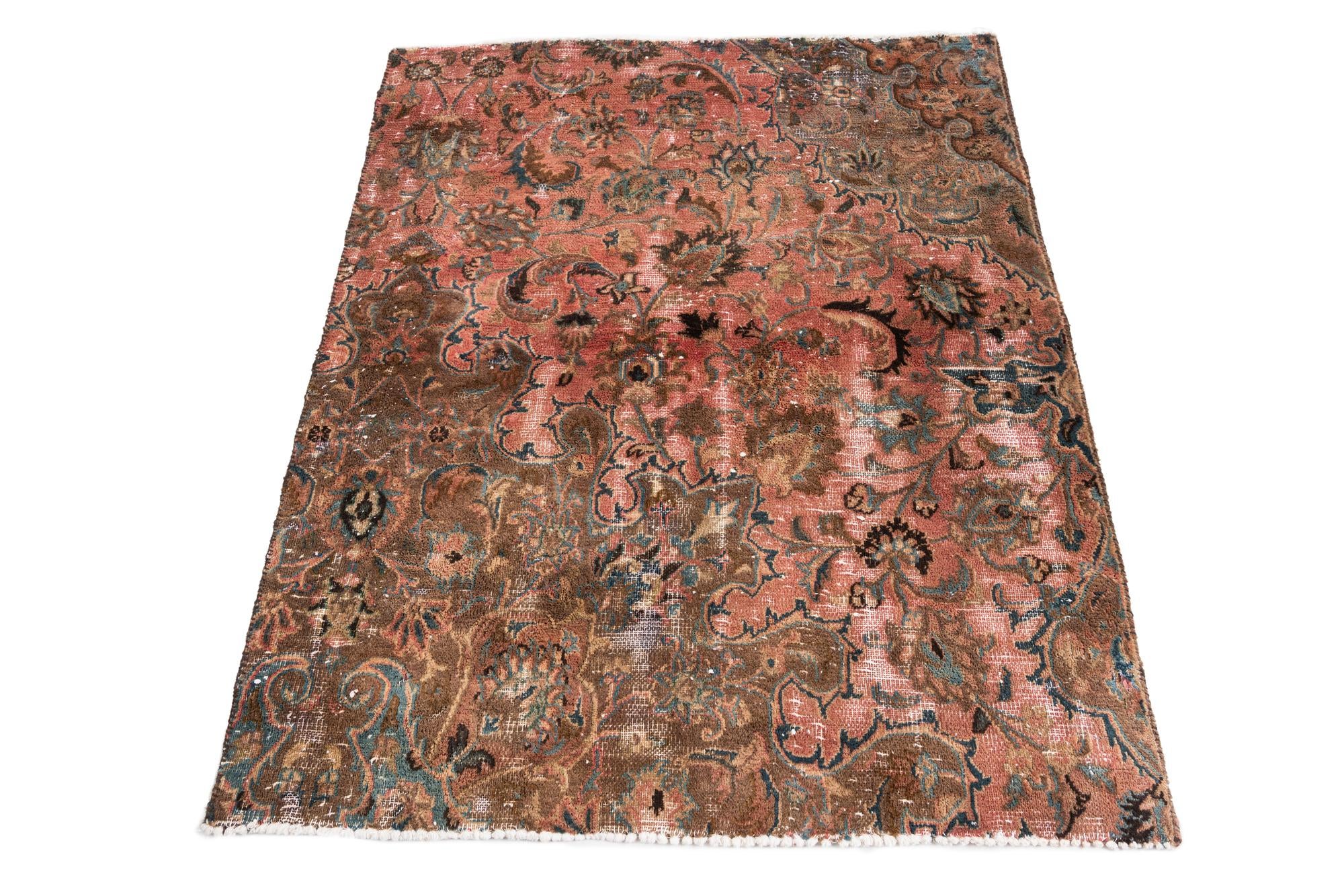 3' 8 x 4' 8 Hand Knotted Ultra Vintage Persian Wool Rug