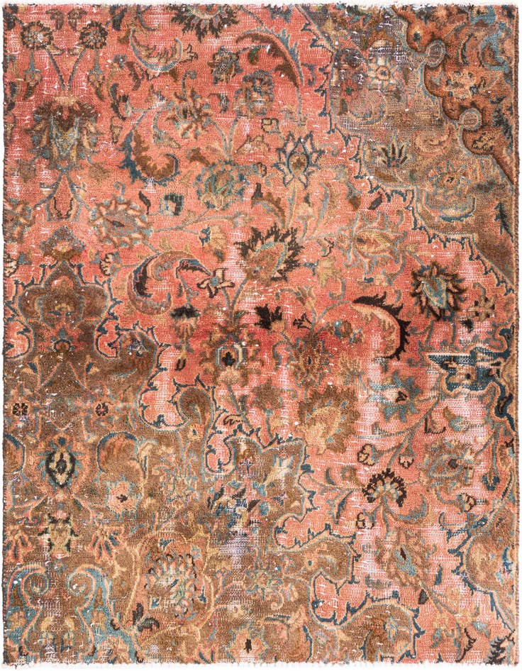 Detail image of 3' 8 x 4' 8 Hand Knotted Ultra Vintage Persian Wool Rug