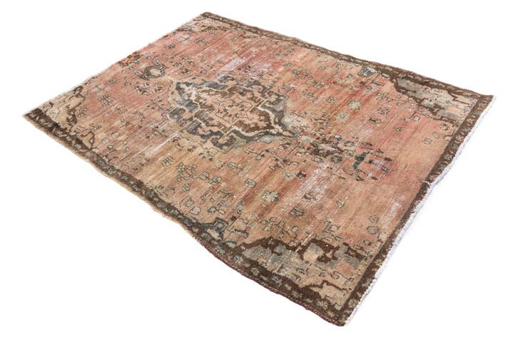 Detail image of 4' 4 x 6' 1 Hand Knotted Ultra Vintage Persian Wool Rug