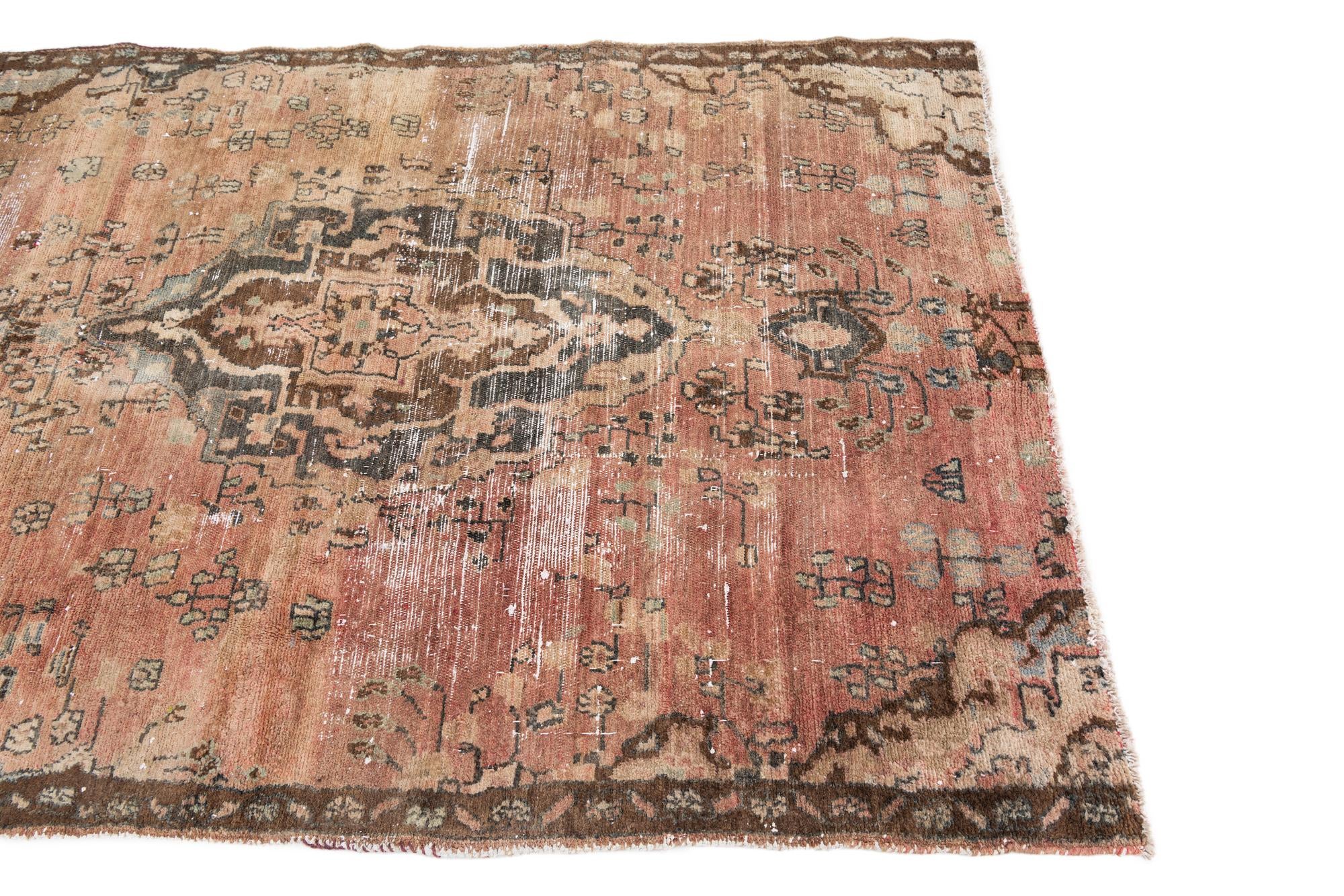 4' 4 x 6' 1 Hand Knotted Ultra Vintage Persian Wool Rug