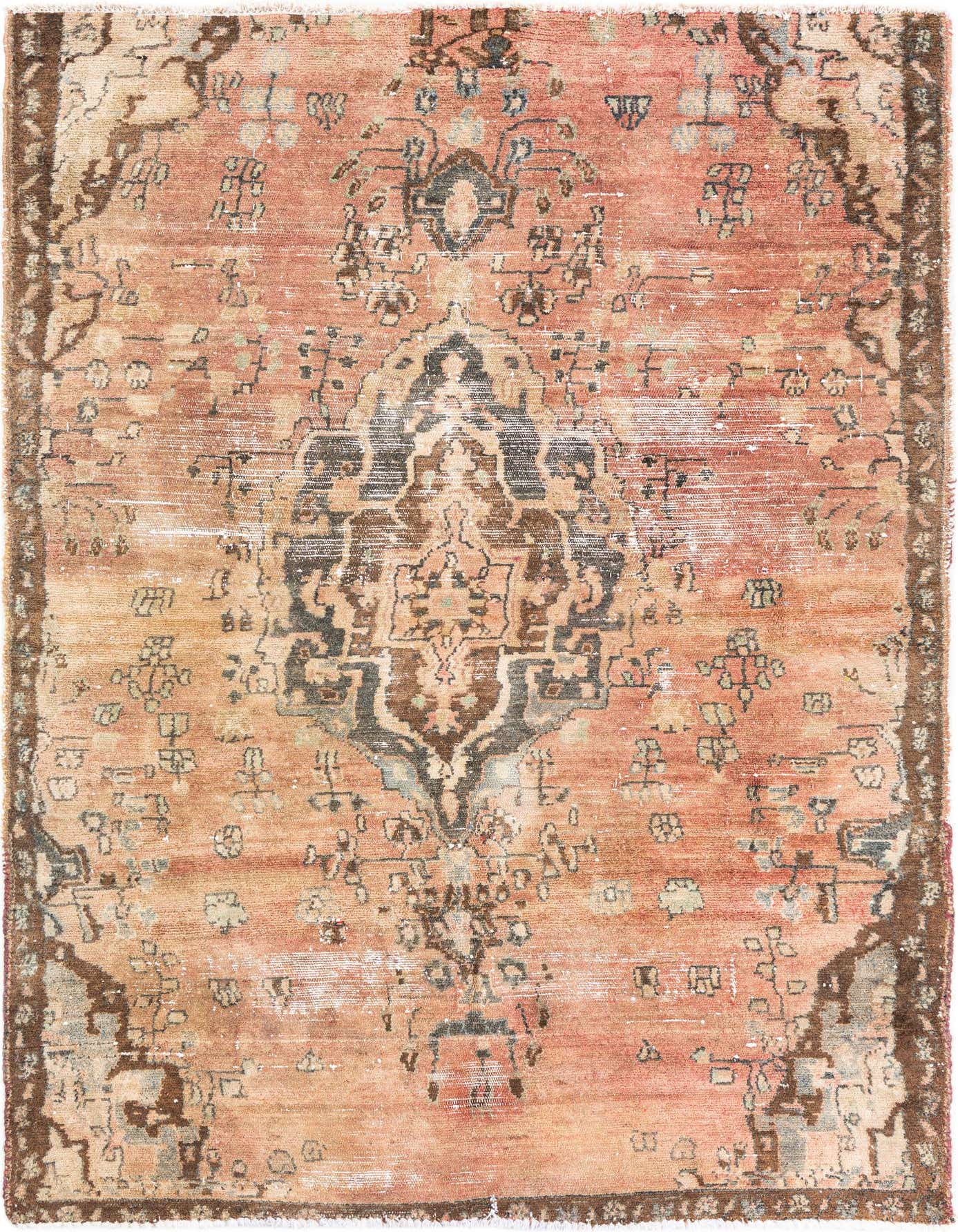 Primary image 4' 4 x 6' 1  Hand Knotted Ultra Vintage Persian Wool Rug