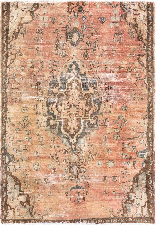 Detail image of 4' 4 x 6' 1 Hand Knotted Ultra Vintage Persian Wool Rug