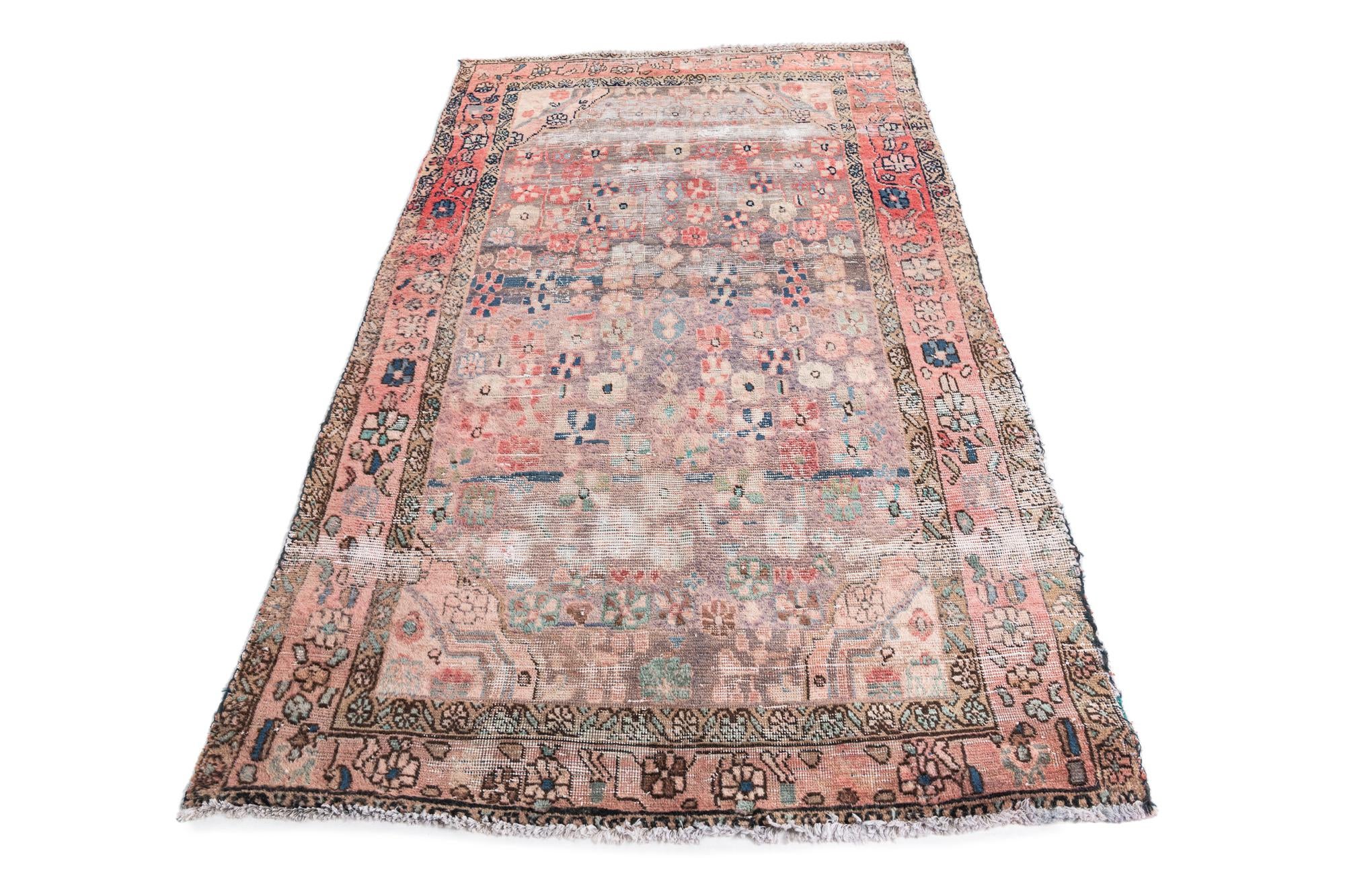 3' 10 x 6' 5 Hand Knotted Ultra Vintage Persian Wool Rug