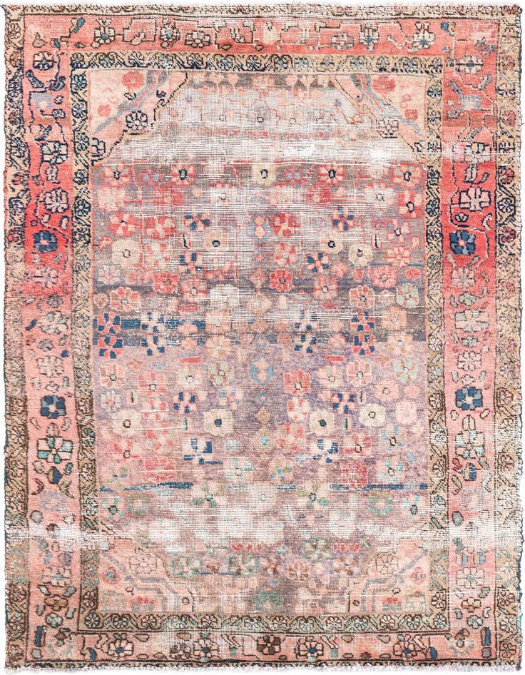 Detail image of 3' 10 x 6' 5 Hand Knotted Ultra Vintage Persian Wool Rug